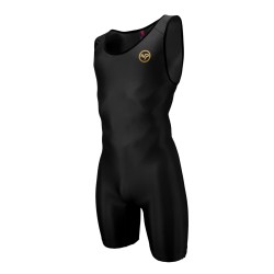 KOSTIUM SINGLET BLACK GOLD LOGO POWERLIFTING