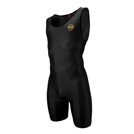 KOSTIUM SINGLET BLACK GOLD LOGO POWERLIFTING